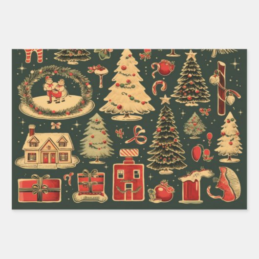 Weihnachtswaschpapier - Flachblatt Set 1 Geschenkpapier Set (Vorderseite 2)