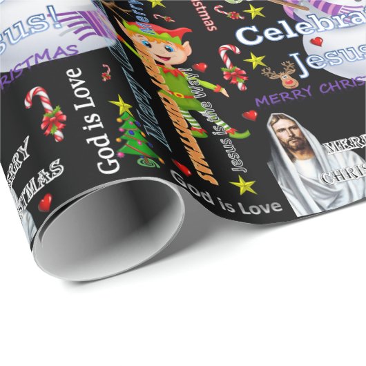 Weihnachtswaschpapier Jesus Weihnachten Geschenkpapier (Rolleneckpunkt)