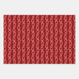 Weihnachtswaschpapier mit Candy Canes Geschenkpapier Set