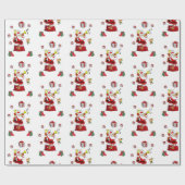 Weihnachtswaschpapier Santa Geschenkpapier (Flach)