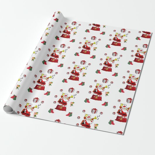 Weihnachtswaschpapier Santa Geschenkpapier (Ungerollt)
