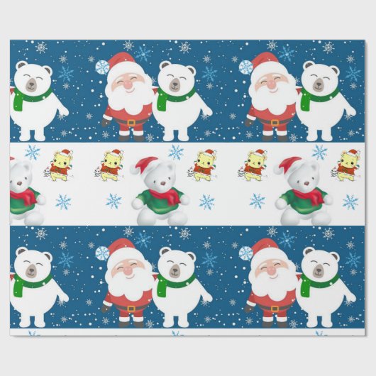 Weihnachtswaschpapier Santa Geschenkpapier (Flach)