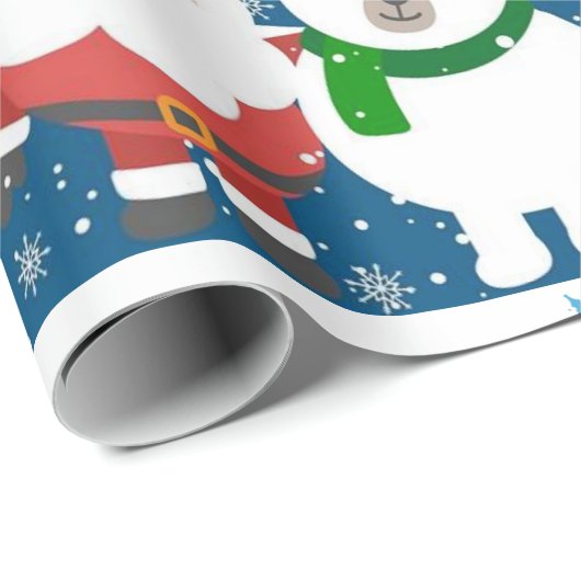 Weihnachtswaschpapier Santa Geschenkpapier (Rolleneckpunkt)