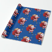 Weihnachtswaschpapier Santa Geschenkpapier (Ungerollt)