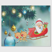 Weihnachtswaschpapier Santa Geschenkpapier (Flach)