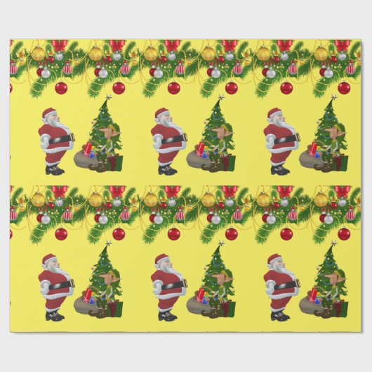 Weihnachtswaschpapier Santa Geschenkpapier (Flach)
