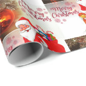 Weihnachtswaschpapier Santa Geschenkpapier (Rolleneckpunkt)