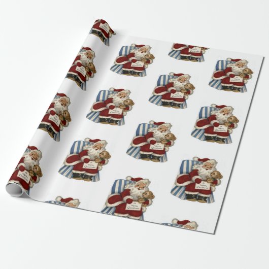 Weihnachtswaschpapier Santa Geschenkpapier (Ungerollt)