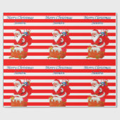 Weihnachtswaschpapier Santa Geschenkpapier (Flach)