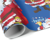 Weihnachtswaschpapier Santa Geschenkpapier (Rolleneckpunkt)