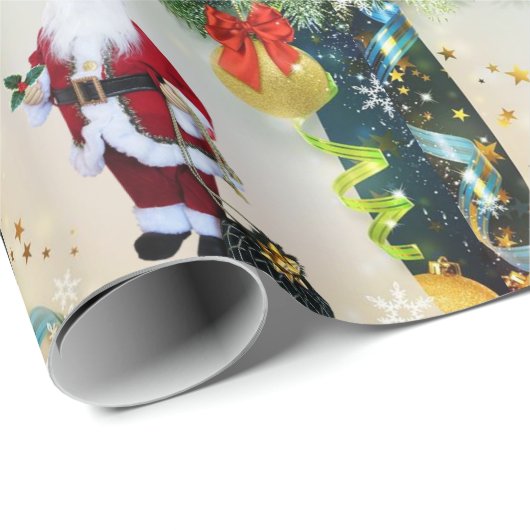 Weihnachtswaschpapier Santa Geschenkpapier (Rolleneckpunkt)
