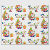Weihnachtswaschpapier Santa Geschenkpapier (Flach)