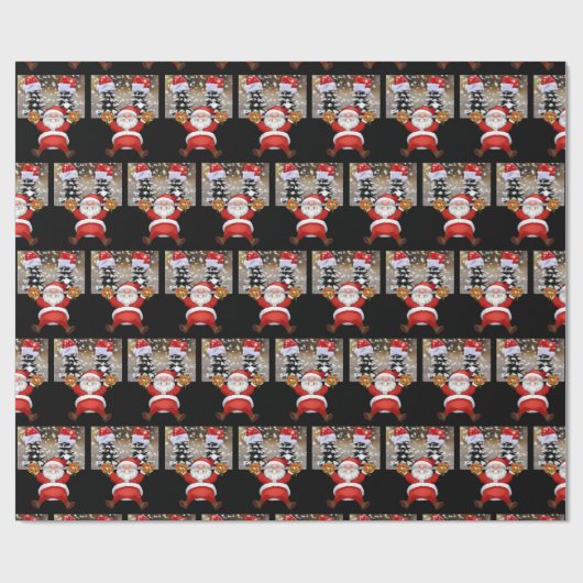 Weihnachtswaschpapier Santa Geschenkpapier (Flach)