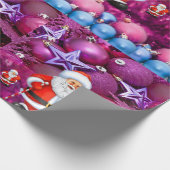 Weihnachtswaschpapier Santa Lila Geschenkpapier (Ecke)