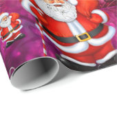 Weihnachtswaschpapier Santa Lila Geschenkpapier (Rolleneckpunkt)