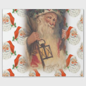 Weihnachtswaschpapier Santa Vintag Geschenkpapier (Flach)