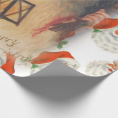 Weihnachtswaschpapier Santa Vintag Geschenkpapier (Ecke)