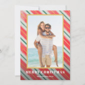 Weihnachtswasser Streifen Foto Feiertagskarte (Vorderseite)
