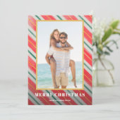 Weihnachtswasser Streifen Foto Feiertagskarte (Stehend Vorderseite)