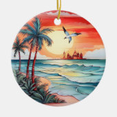 Weihnachtswasserbadezene Keramik Ornament (Vorne)