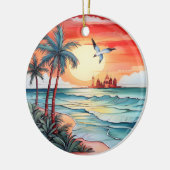 Weihnachtswasserbadezene Keramik Ornament (Links)