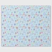 Weihnachtswasserbaumgeschenk Süßstern blau Geschenkpapier (Flach)