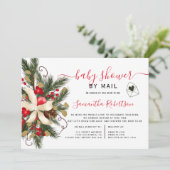 Weihnachtswasserdusche mit Blumenmoor, Babydusche, Einladung (Stehend Vorderseite)