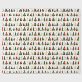 Weihnachtswasserfarbe-Christusbäume  Geschenkpapier (Flach)