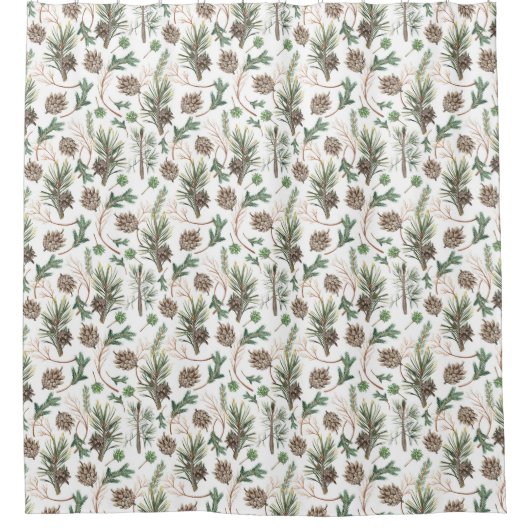 Weihnachtswasserfarbe Duschvorhang (Vorderseite)