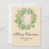 Weihnachtswasserfarbe Feiertagskarte (Vorderseite)