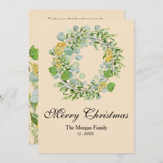 Weihnachtswasserfarbe Feiertagskarte (Vorne/Hinten)