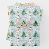 Weihnachtswasserfarbe Festmuster Geschenkpapier Set (Beispiel)