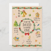 Weihnachtswasserfarbe Geburtstag Einladung (Vorne/Hinten)