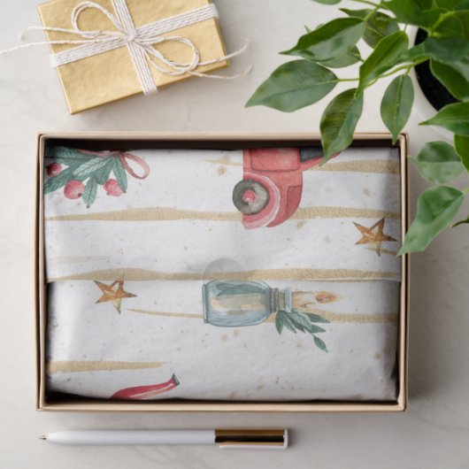 Weihnachtswasserfarbe GoldI Design 11 Seidenpapier (Geschenk)