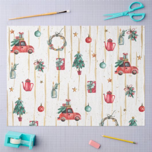 Weihnachtswasserfarbe GoldI Design 11 Seidenpapier (Basteln)