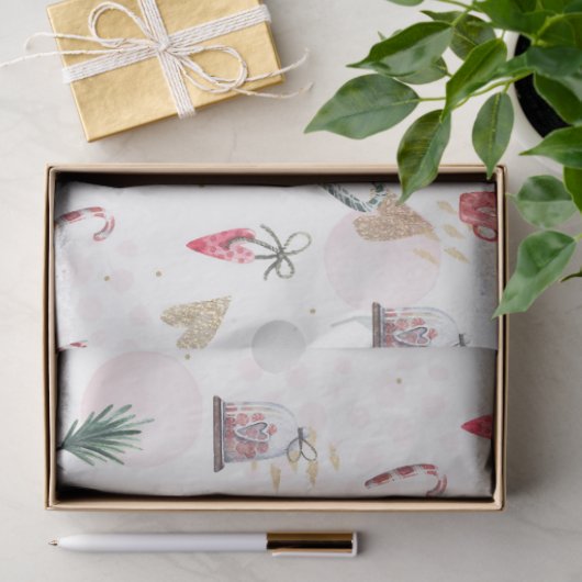 Weihnachtswasserfarbe GoldI Design 1 Seidenpapier (Geschenk)