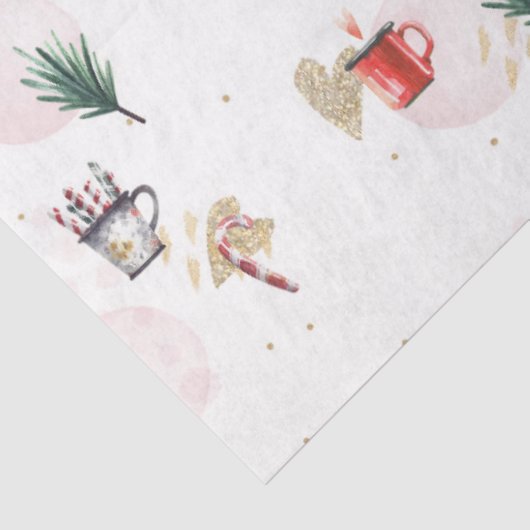 Weihnachtswasserfarbe GoldI Design 1 Seidenpapier (Ausschnitt)