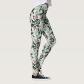 Weihnachtswasserfarbe Heilige Blume und Berries Leggings (Rechts)