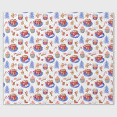 Weihnachtswasserfarbe Heiße Schokolade und Süßigke Geschenkpapier (Flach)