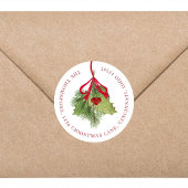 Weihnachtswasserfarbe Holly Berries Rücksendeadres Runder Aufkleber