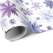 Weihnachtswasserfarbe lila Schneeflocken Geschenkpapier (Rolleneckpunkt)