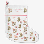 Weihnachtswasserfarbe Name für ihr rosa Jahr Großer Weihnachtsstrumpf (Vorderseite)