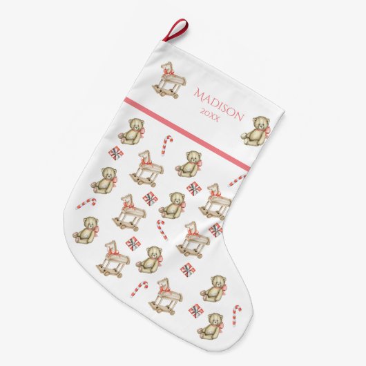 Weihnachtswasserfarbe Name für ihr rosa Jahr Großer Weihnachtsstrumpf (Vorderansicht (hängend))