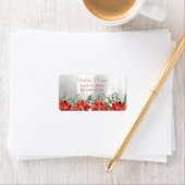 Weihnachtswasserfarbe Poinsettia, Silber Adressaufkleber (Insitu)