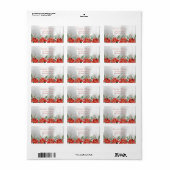 Weihnachtswasserfarbe Poinsettia, Silber Adressaufkleber (Vorne)