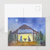 Weihnachtswasserfarbe Postkarte (Vorne/Hinten)