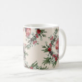 Weihnachtswasserfarbe Robin Birds Muster Kaffeetasse (VorderseiteRechts)