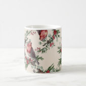 Weihnachtswasserfarbe Robin Birds Muster Kaffeetasse (Mittel)