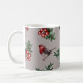 Weihnachtswasserfarbe Robin Birds Muster Kaffeetasse (Links)