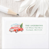 Weihnachtswasserfarbe Roter LKW Rücksendeadresse (Insitu)